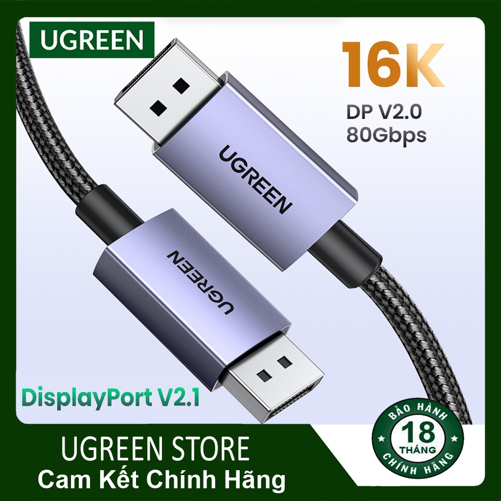 Cáp Displayport (DP) 1.4 hỗ trợ 8K@60Hz chính hãng Ugreen cao cấp, bảo ...