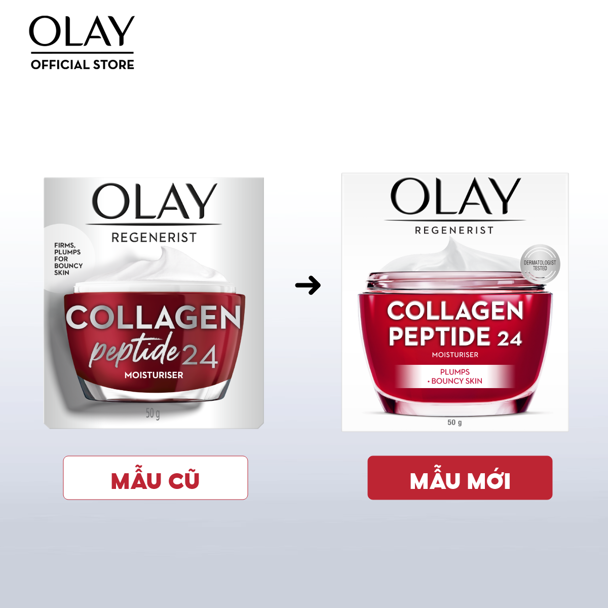 Mô tả Kem Dưỡng Ẩm OLAY COLLAGEN Peptide24 Da Căng Mướt, Sáng Khỏe & Phục Hồi Dấu Hiệu Lão Hóa 50G - 1