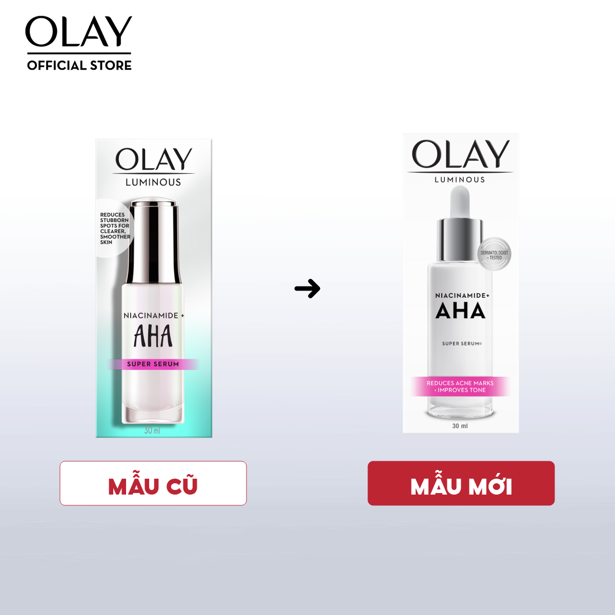 Mô tả Super Serum OLAY LUMINOUS NIACINAMIDE AHA Dưỡng Sáng Da, Mờ Thâm Mụn 30ML - 1
