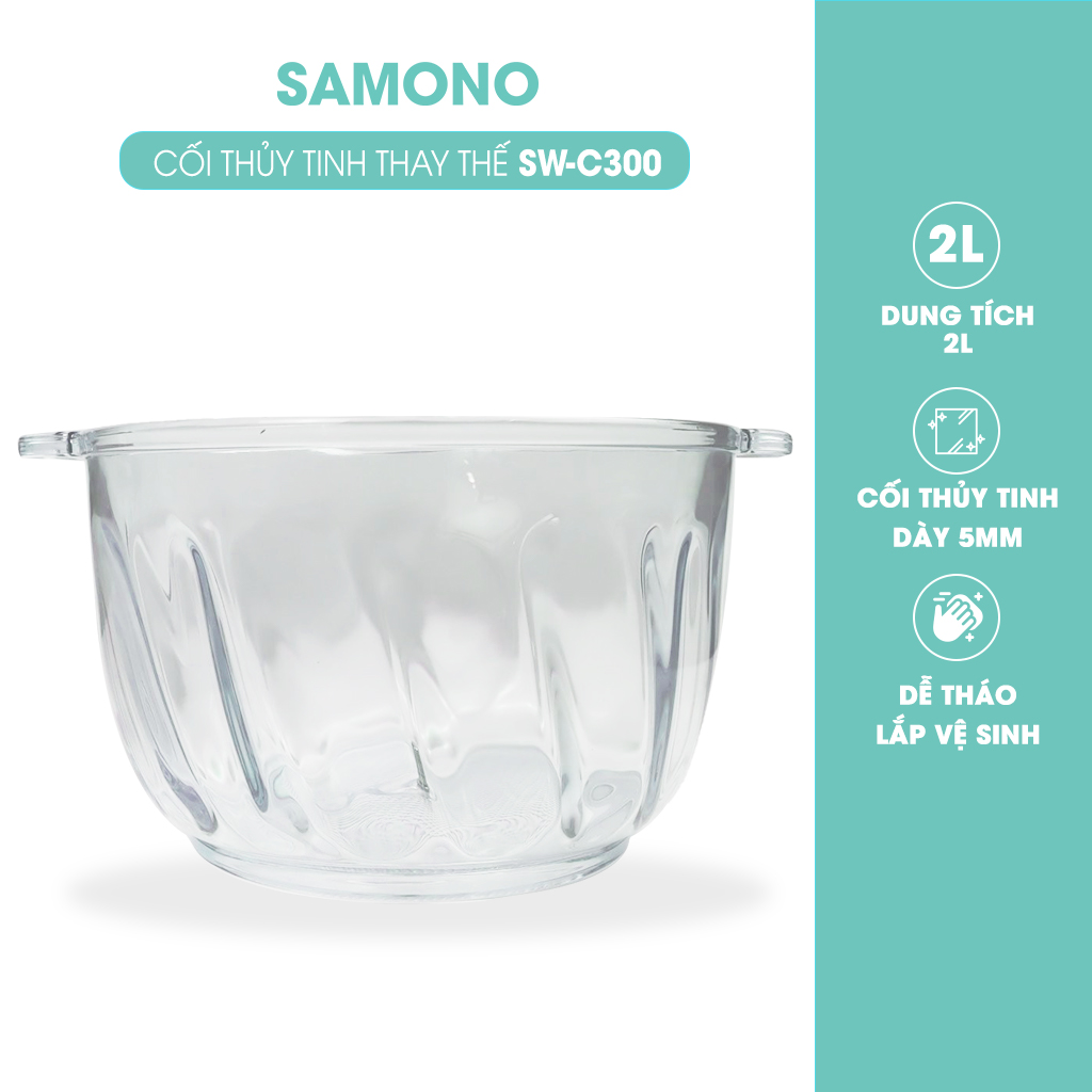 Mô tả Cối Thủy Tinh 2 Lít - Phụ kiện thay thế cho máy xay Samono SW-C300 loại 2L - Không kèm nắp - 1