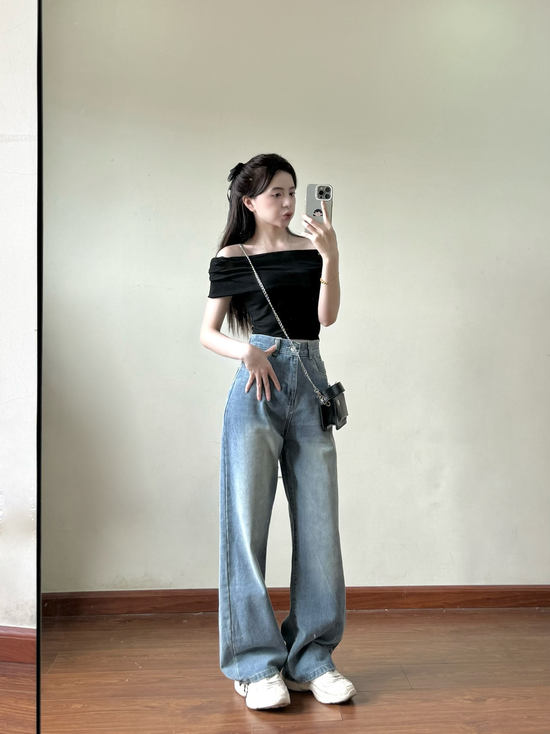 Mô tả Áo trễ vai chất thun tăm zip co giãn EMIX Aotrevai211/p7k2 - 6