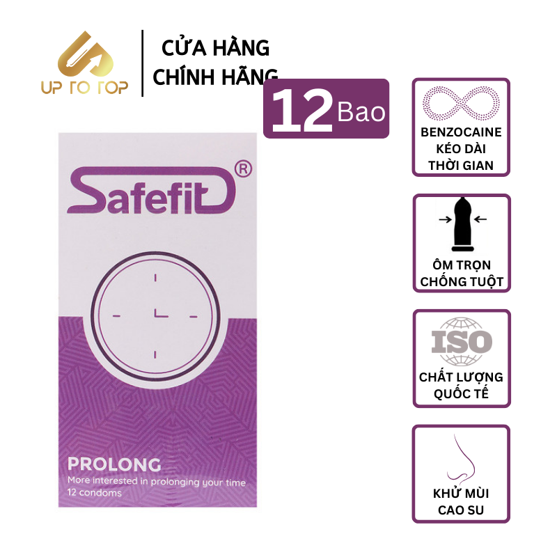 Mô tả Bao Cao Su SAFEFIT PROLONG Kéo Dài Thời Gian Ôm Trọn Hộp 12 Bao + Tặng Hộp 3 Bao - 1