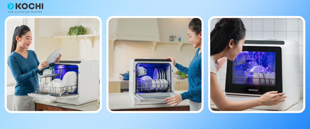 Mô tả Máy Rửa Chén Để Bàn KOCHI C400 - Không Cần Lắp Đặt - 4 Bộ - Rửa Nước Nóng - Sấy Khử Trùng - Lưu Trữ 73H - Tiết Kiệm - 1