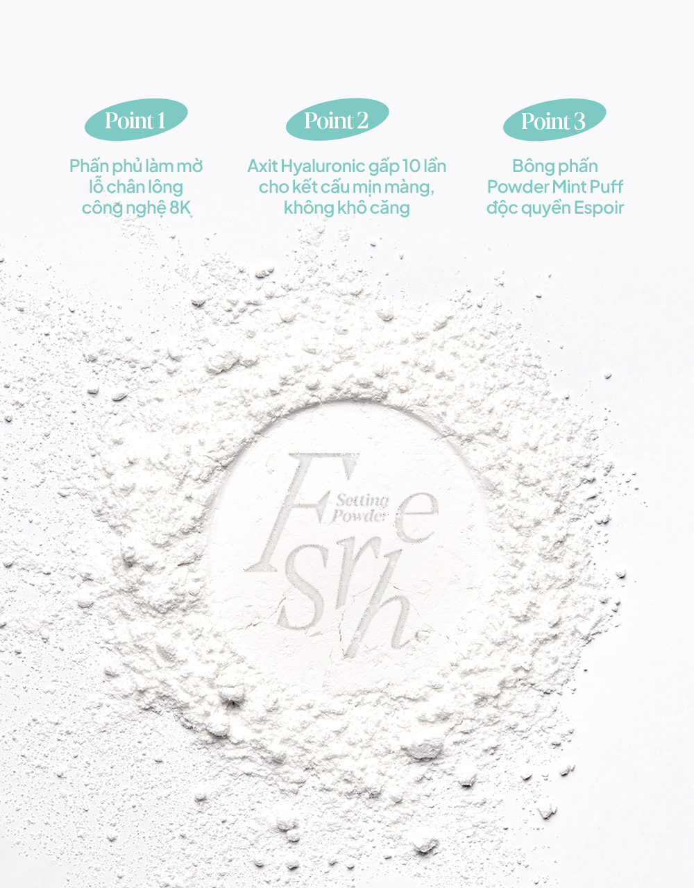 Mô tả Phấn Phủ Nén Kiềm Dầu Espoir Fresh Setting Powder 9g - 4