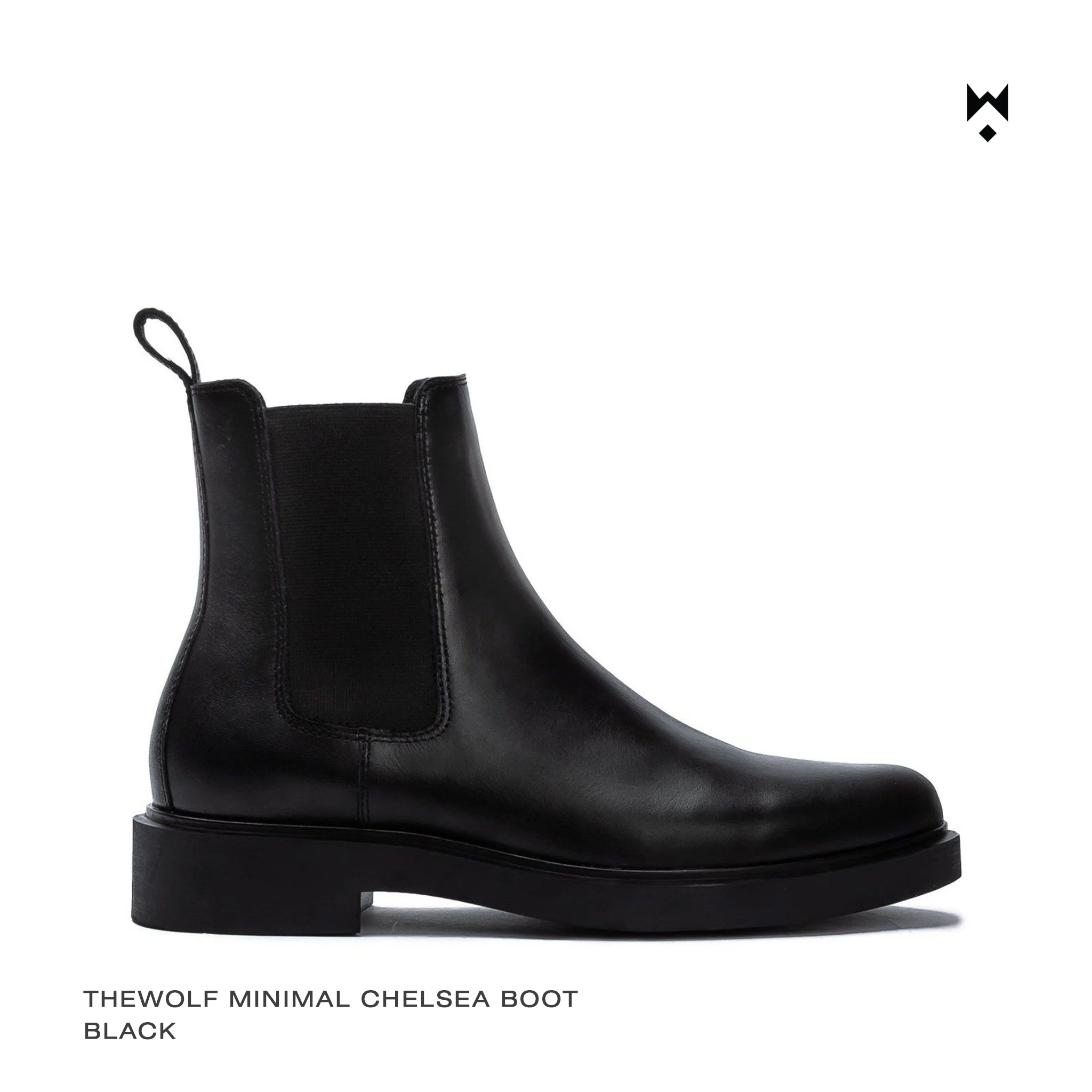 Mô tả Giày Boot Nam THE WOLF Minimal Chelsea Boot - Black - 1