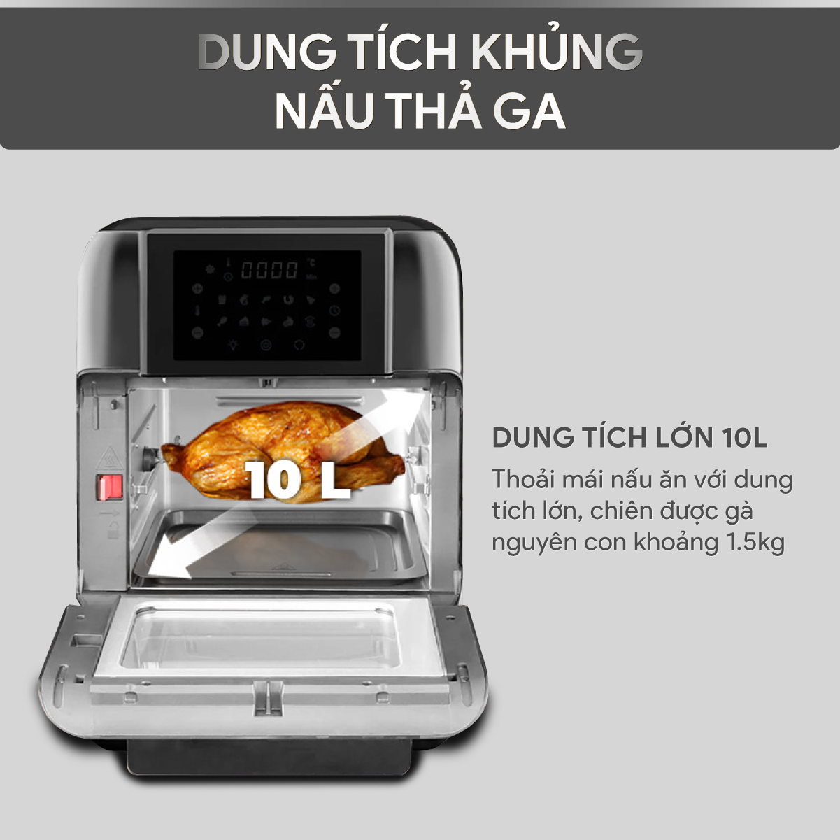 Mô tả Nồi Chiên Không Dầu Điện Tử BlueStone AFB-5888 - 10 Lít - 1800W - 7