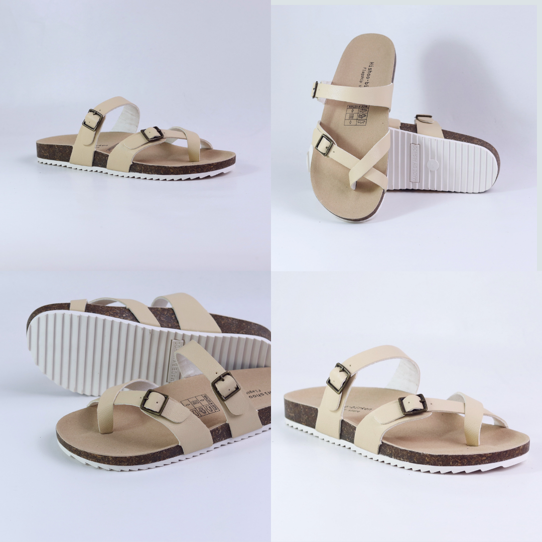 Mô tả Dép Đế Trấu Nam Nữ Birken Xỏ Ngón Da Tổng Hợp Công Sở Văn Phòng Đi Chơi giày sandal Hishoo ulzzang S098 - 5