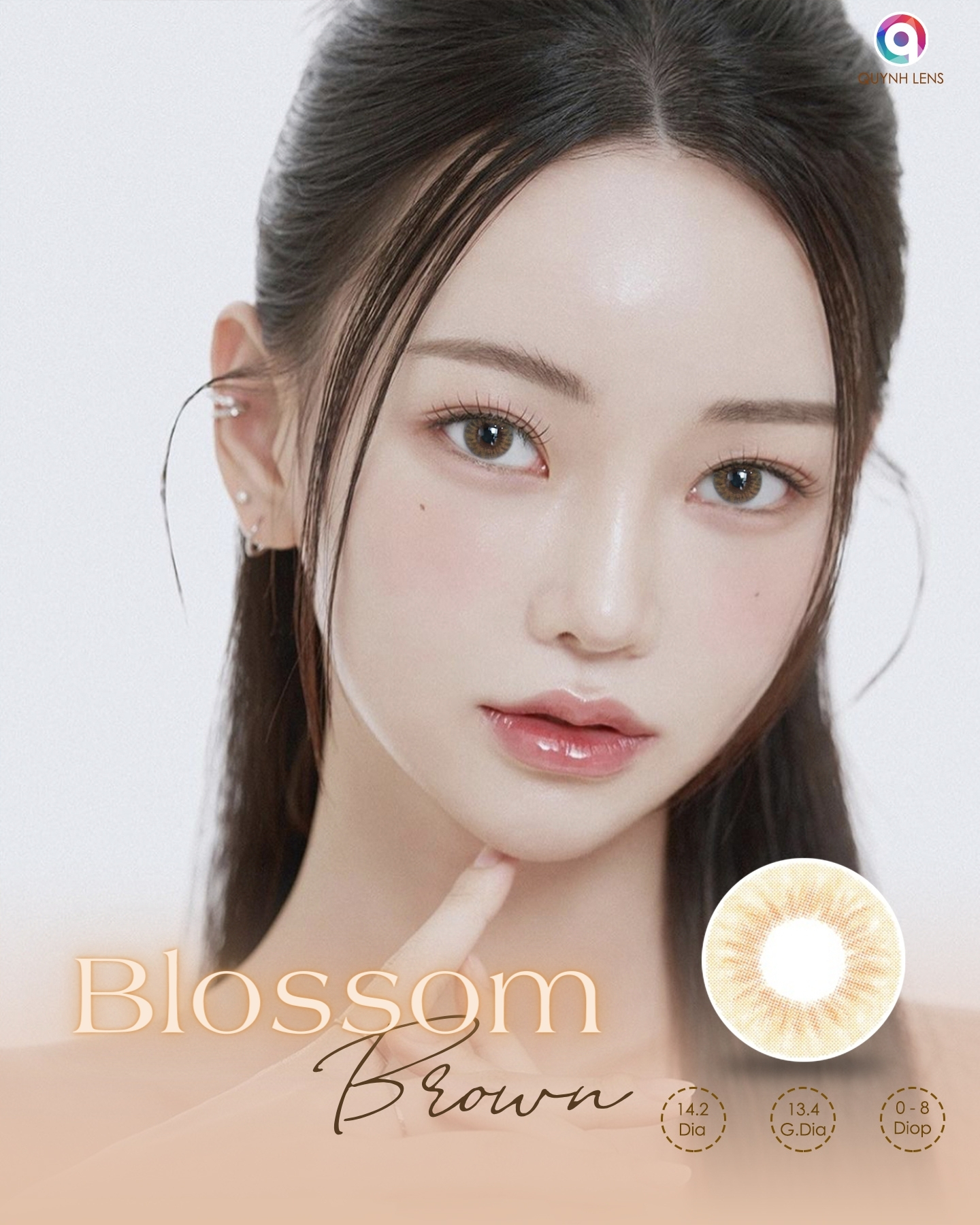 Mô tả Kính áp tròng QUYNH LENS Blossom Brown 0-8 độ - 2