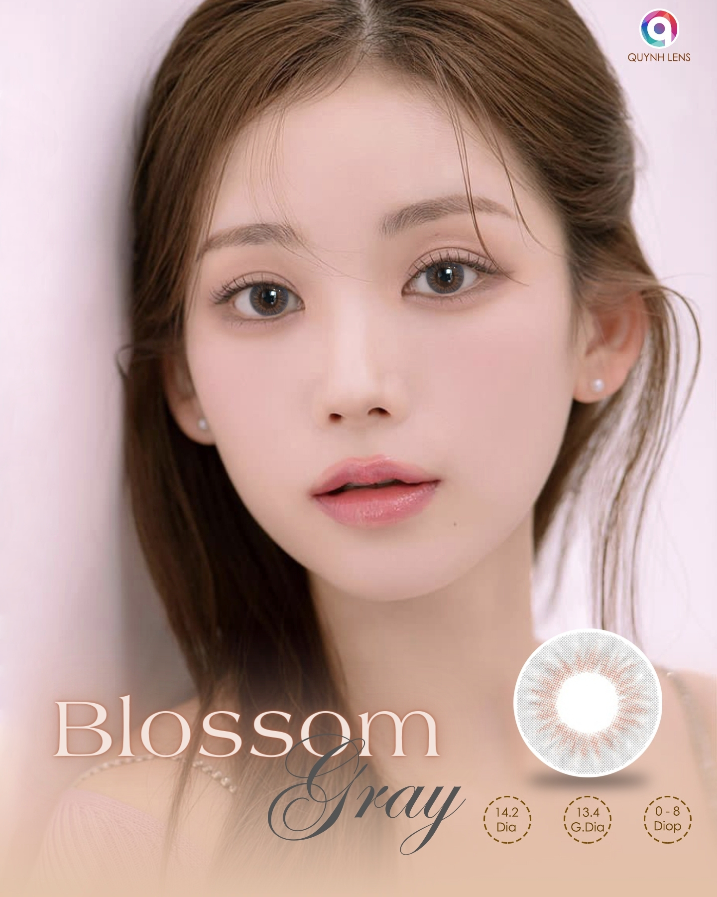 Mô tả Kính áp tròng QUYNH LENS Blossom Gray 0-8 độ - 2