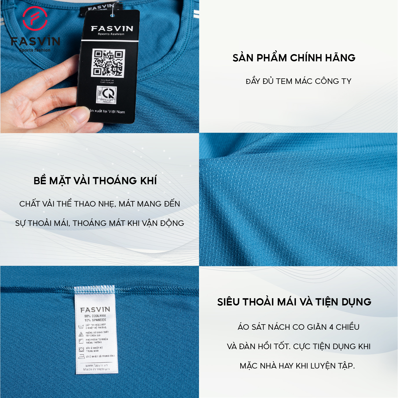 Mô tả Áo Thun Ba Lỗ Thể Thao Nam Fasvin SN24630.HN Vải COOLMAX Co Giãn Mềm Mát Thoải Mái Vận Động - 4