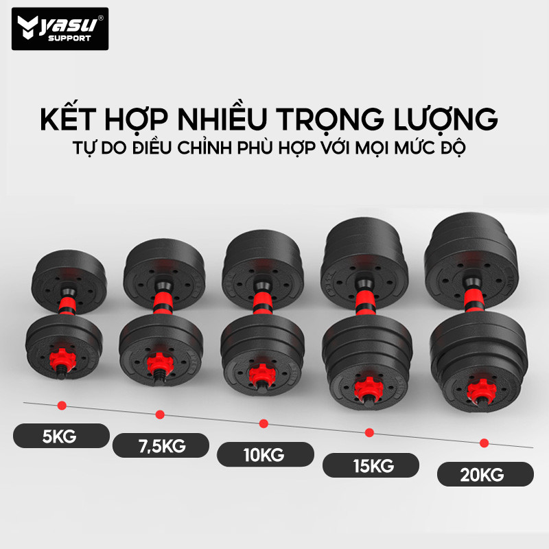 Mô tả Bộ tạ tay đa năng 10KG,20KG,30KG, 40KG,50KG Dumbell Set cao cấp Yasu - 3