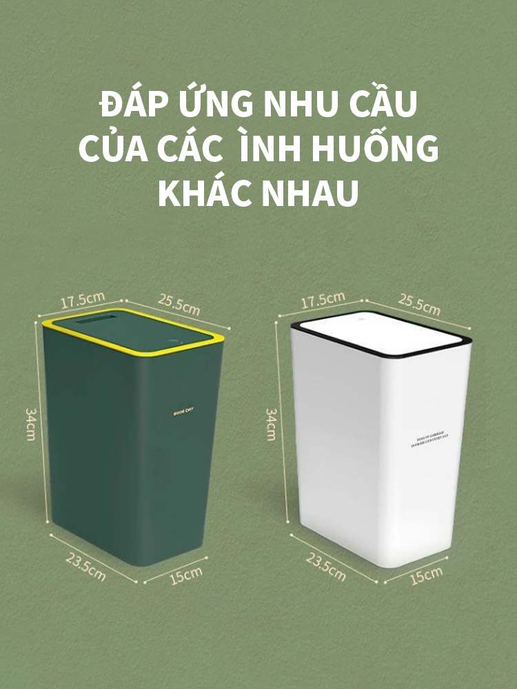 ICON Thùng rác có nắp chống thấm nước khử mùi thiết kế bật lên bằng nút ...