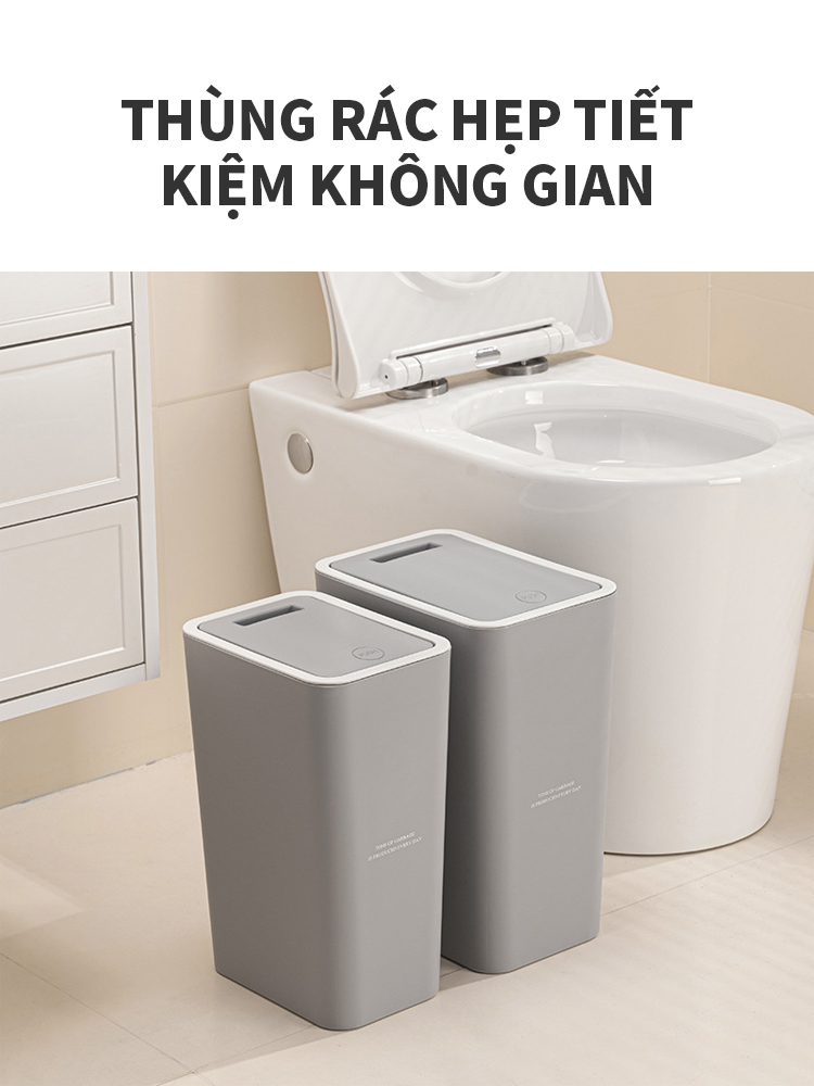 ICON Thùng rác có nắp chống thấm nước khử mùi thiết kế bật lên bằng nút ...