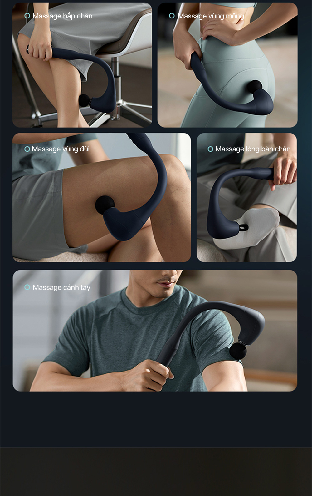 Cách sử dụng các đầu massage