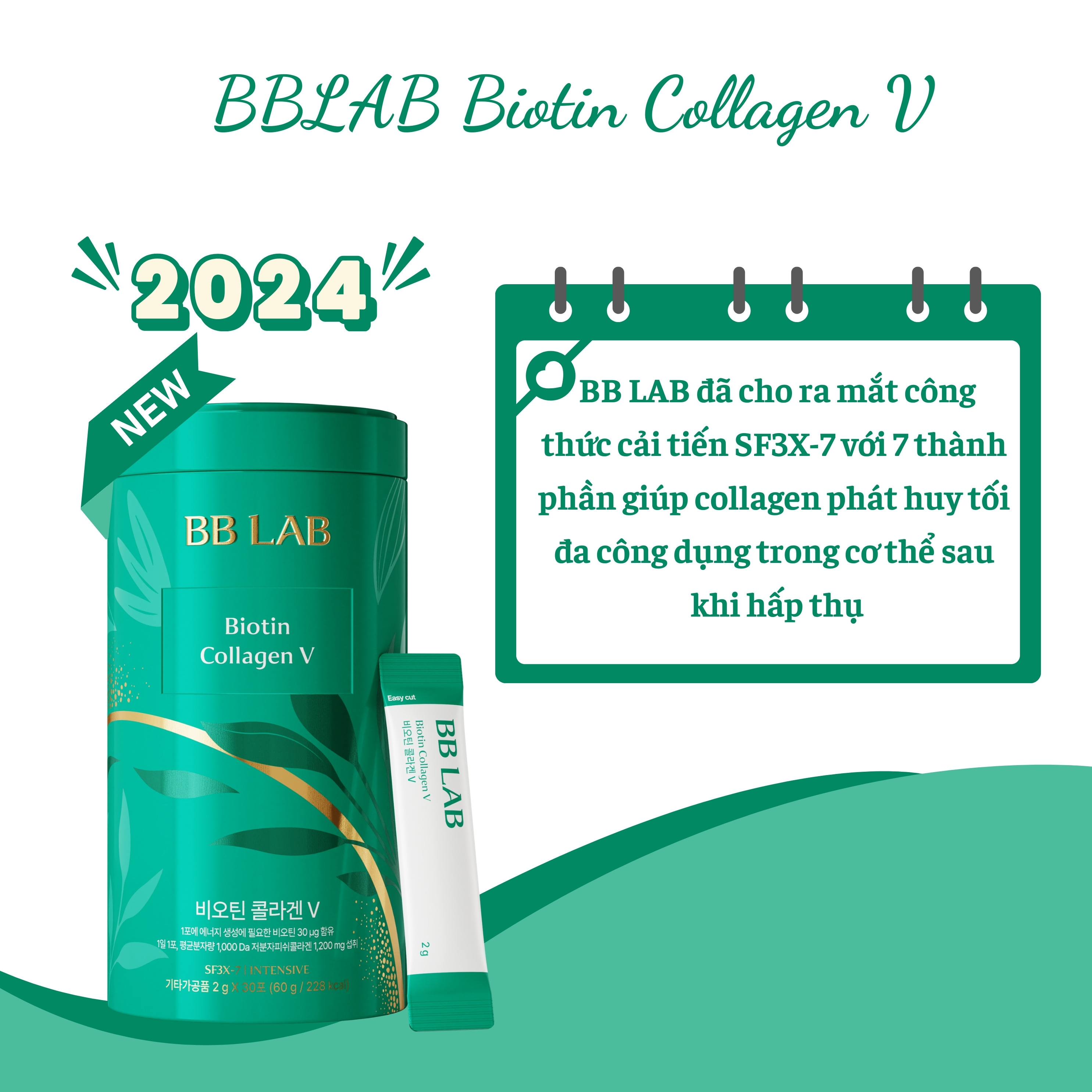 Mô tả Bột BB LAB Biotin Collagen V Chống Lão hóa, Giảm Nếp Nhăn, Da Và Tóc Chắc Khỏe Giảm Gãy Rụng, Mọc Tóc Hộp 30 Gói/Hộp - 2