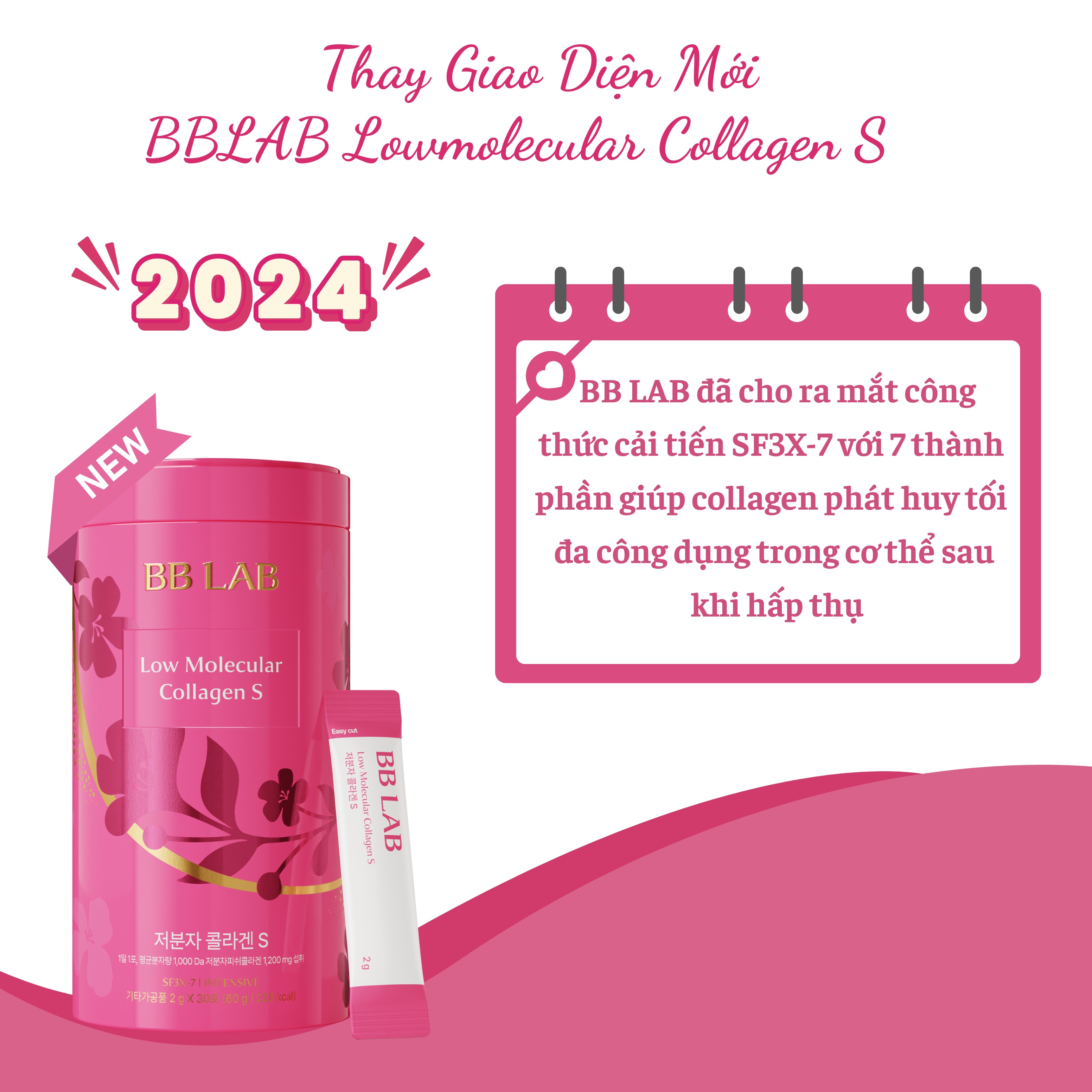 Mô tả Bột Collagen BBLAB Mẫu Mới Low Molecular Collagen S Chậm Lão Hóa Da, Sáng Da Căng Bóng, Giảm Nếp Nhăn, Mờ Nám 30 Gói/Hộp - 2