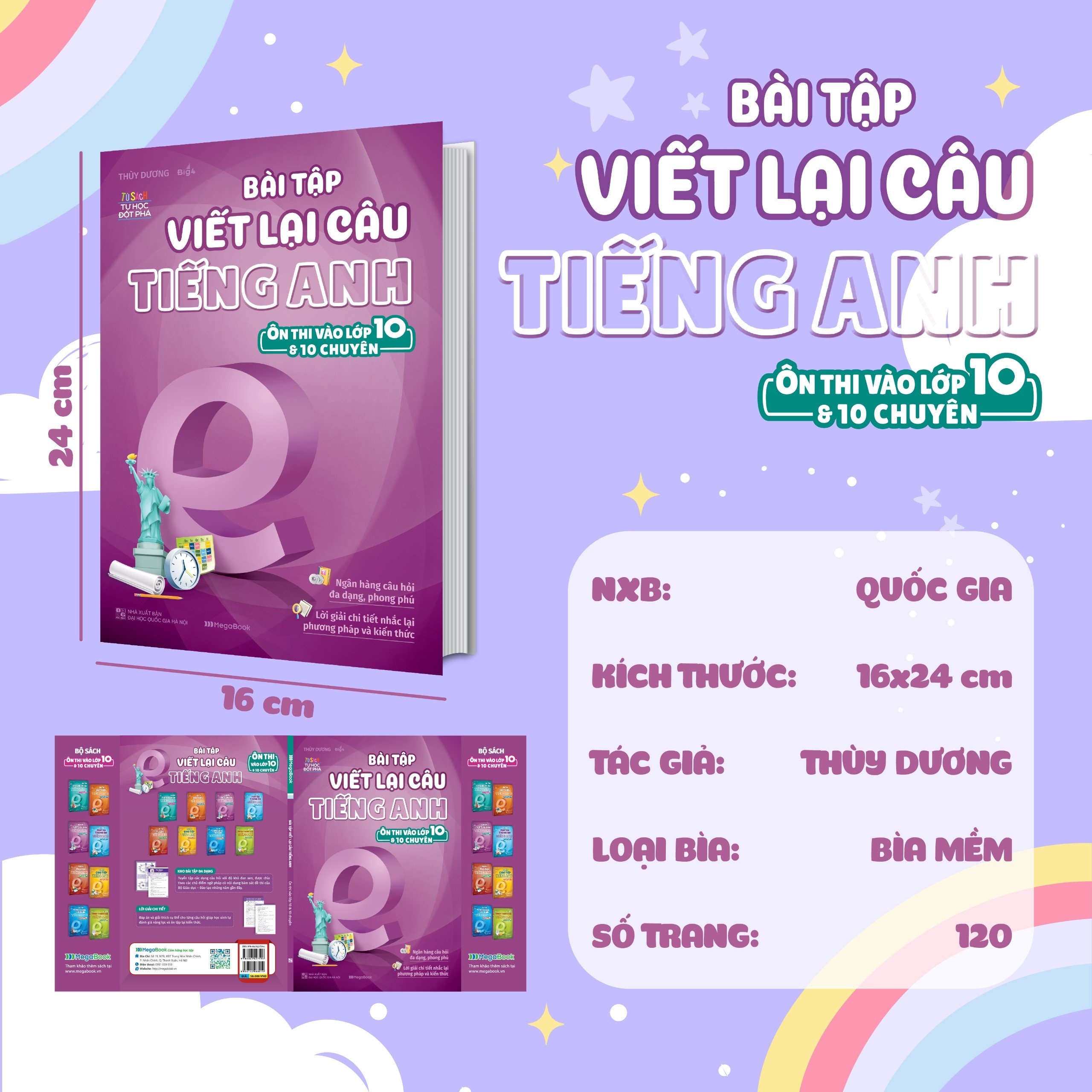 Mô tả Sách Bài tập viết lại câu tiếng Anh (Ôn thi vào 10 và 10 chuyên) - 5