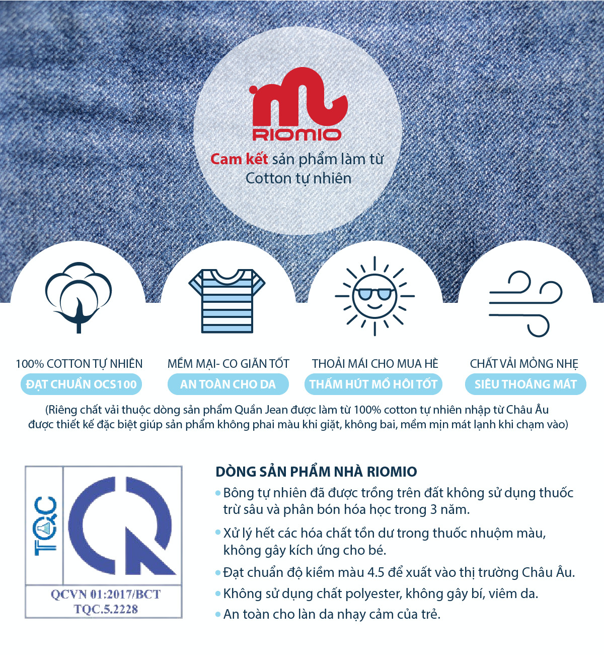 Mô tả Quần đùi bé trai kaki RIOMIO size 13-27kg xanh than chất kaki cotton thoáng mát RQ776 - 3