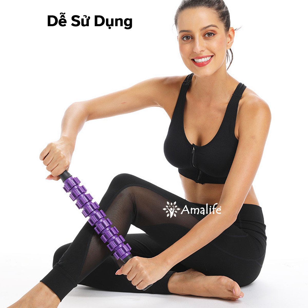 Mô tả Con Lăn 9 Răng, Gậy Lăn Massage Roller Stick Giãn Cơ Mát Xa Tập Yoga Thư Giãn Toàn Thân Đa Năng Chính Hãng Amalife - 2