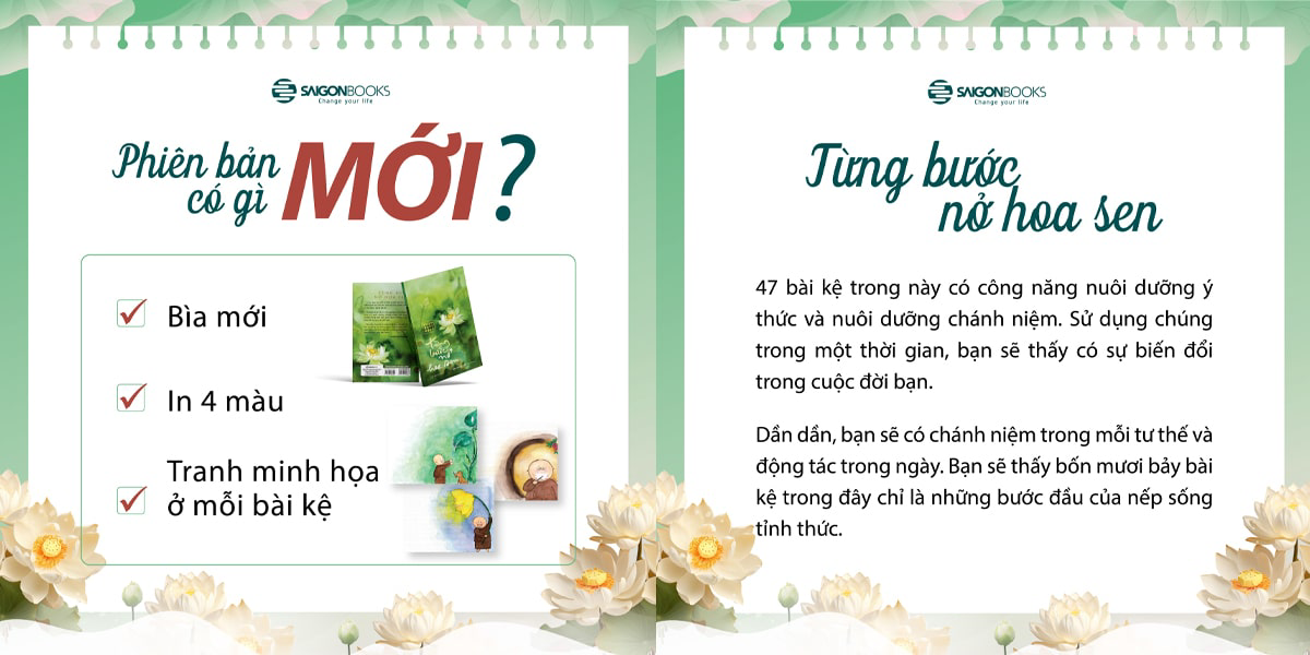 Mô tả Sách - Từng bước nở hoa sen (TB 2024) - Thích Nhất Hạnh - 1