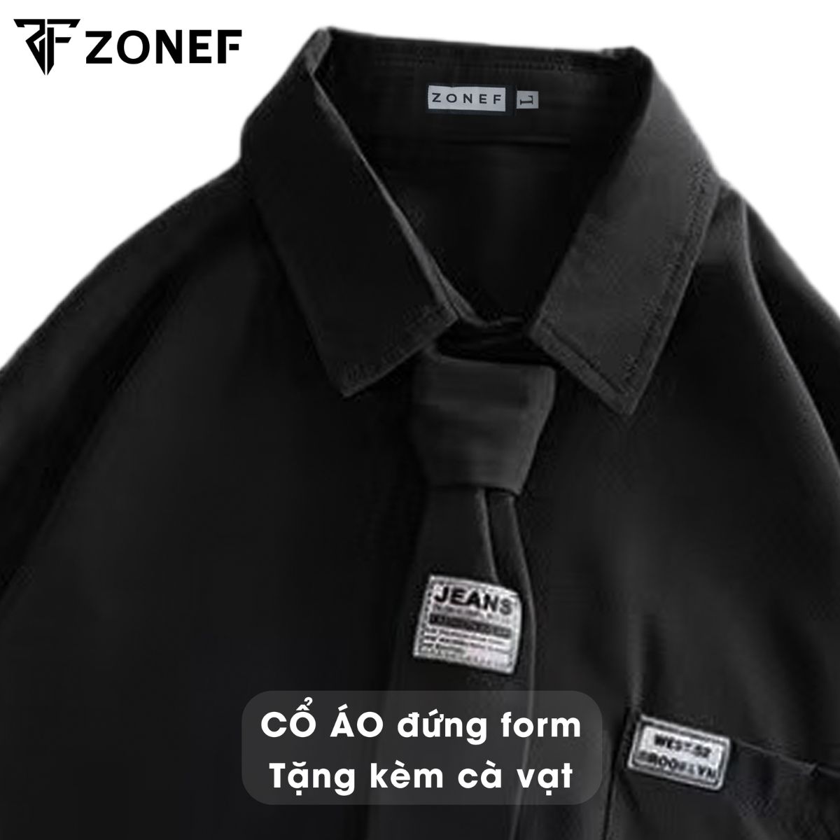 Áo Sơ Mi Nam Ngắn Tay Phối Cà Vạt Oversize ZONEF STORE, Cộc Tay Nam ...
