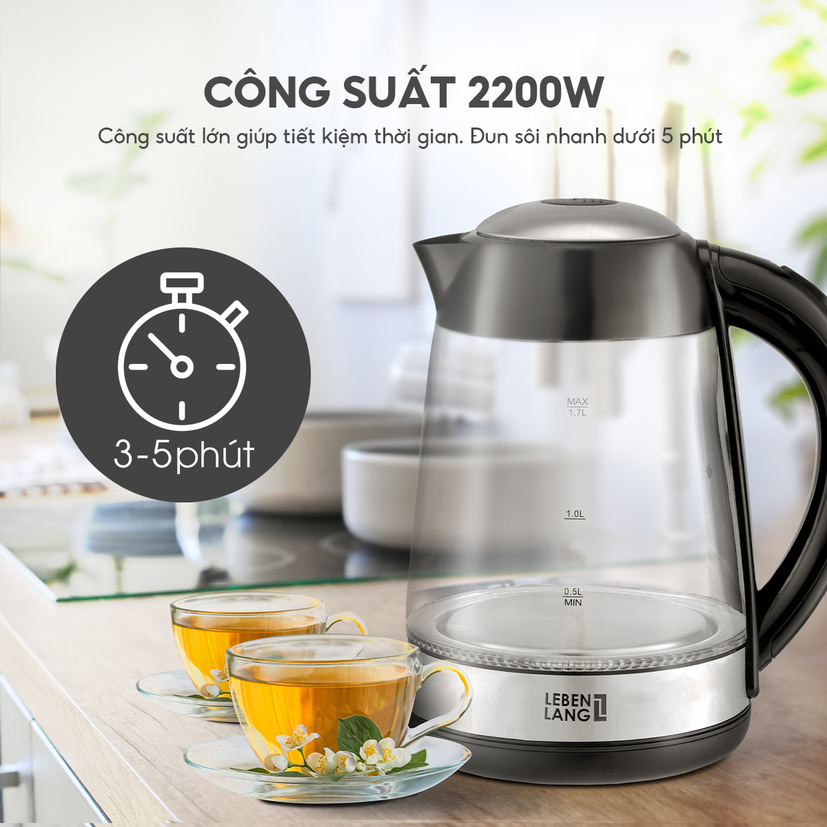 Chất liệu ấm siêu tốc Lebenlang LBWE9991