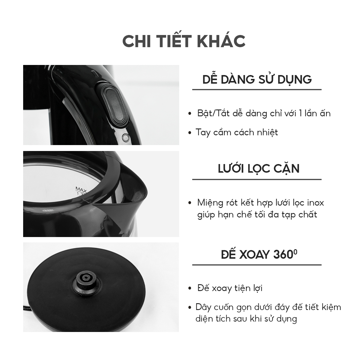 Tính năng an toàn ấm Lebenlang LBWE9991