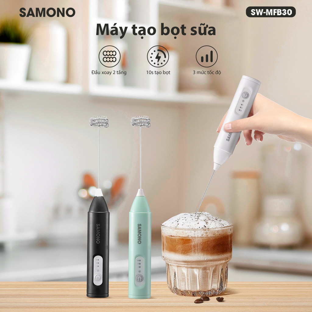Mô tả Máy tạo bọt sữa Samono SW-MFB11 dụng cụ đánh trứng khuấy cà phê mini - 11