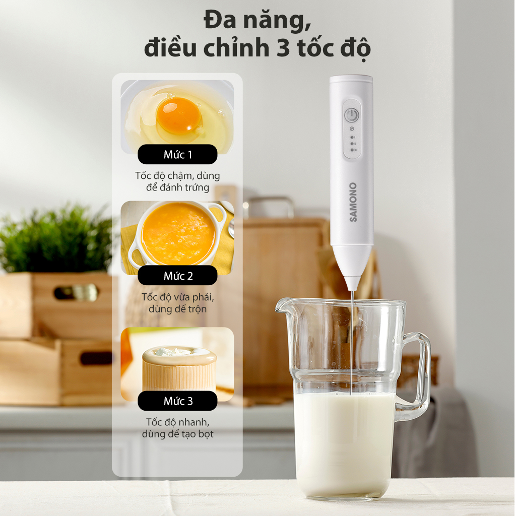 Mô tả Máy tạo bọt sữa Samono SW-MFB11 dụng cụ đánh trứng khuấy cà phê mini - 12