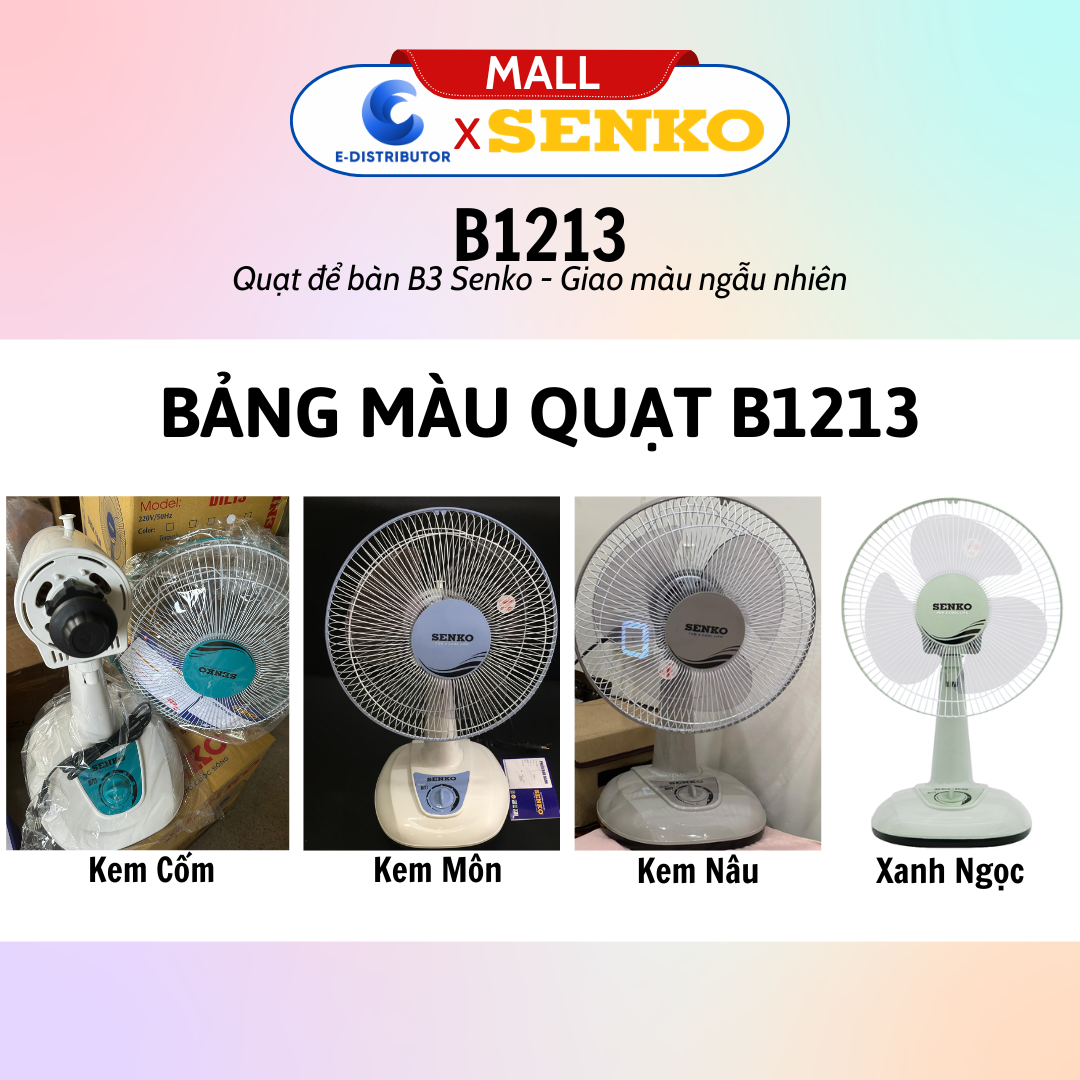 Mô tả Quạt điện Senko để bàn tiện lợi cao cấp B1213 40W - màu ngẫu nhiên - Hàng Chính Hãng - 2