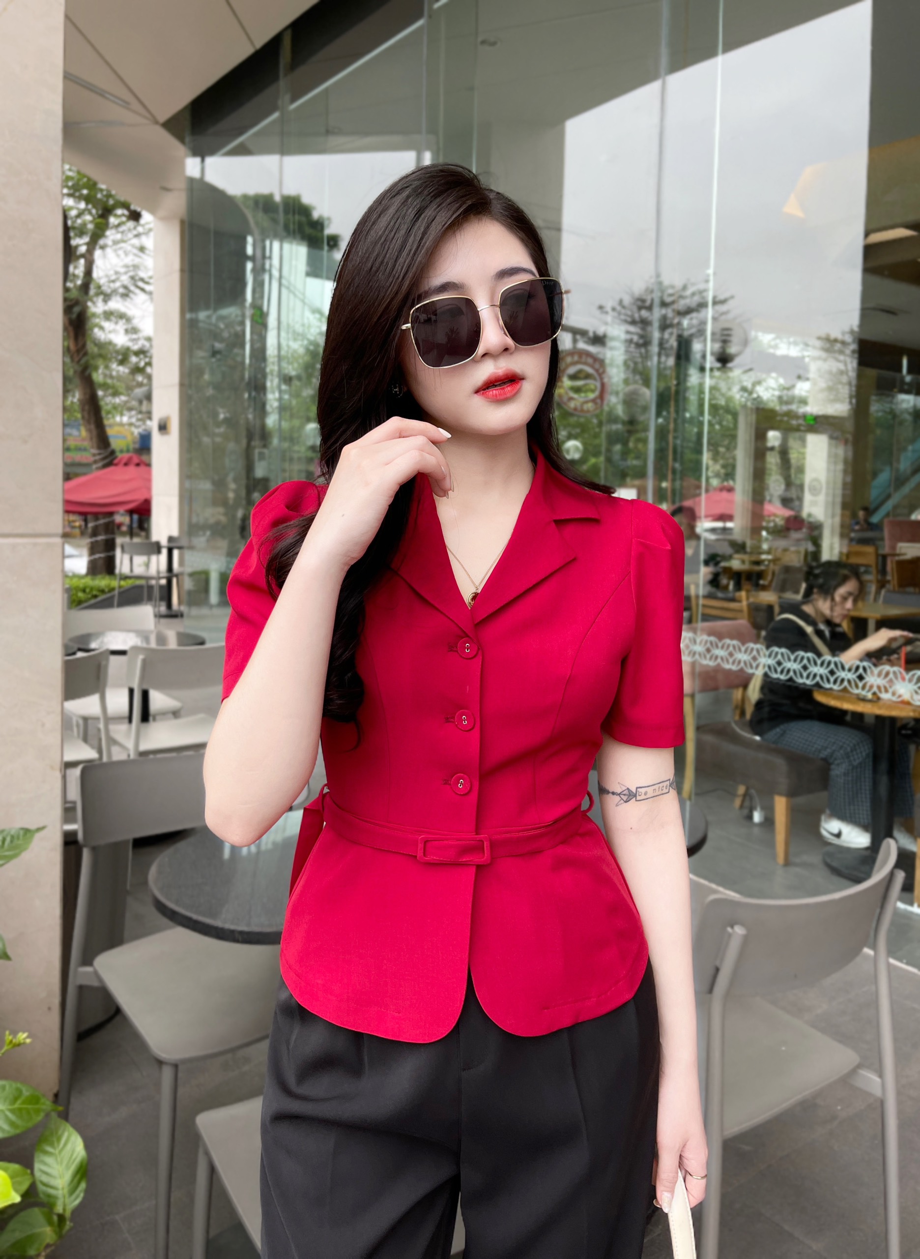 Mô tả Áo Peplum Evalover Công Sở kèm belt - 1
