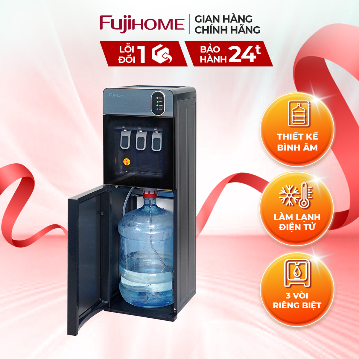 Mô tả Cây nước nóng lạnh FUJIHOME WD11ES bình âm, làm lạnh điện tử, 3 vòi riêng biệt, bảo hành toàn quốc - 2