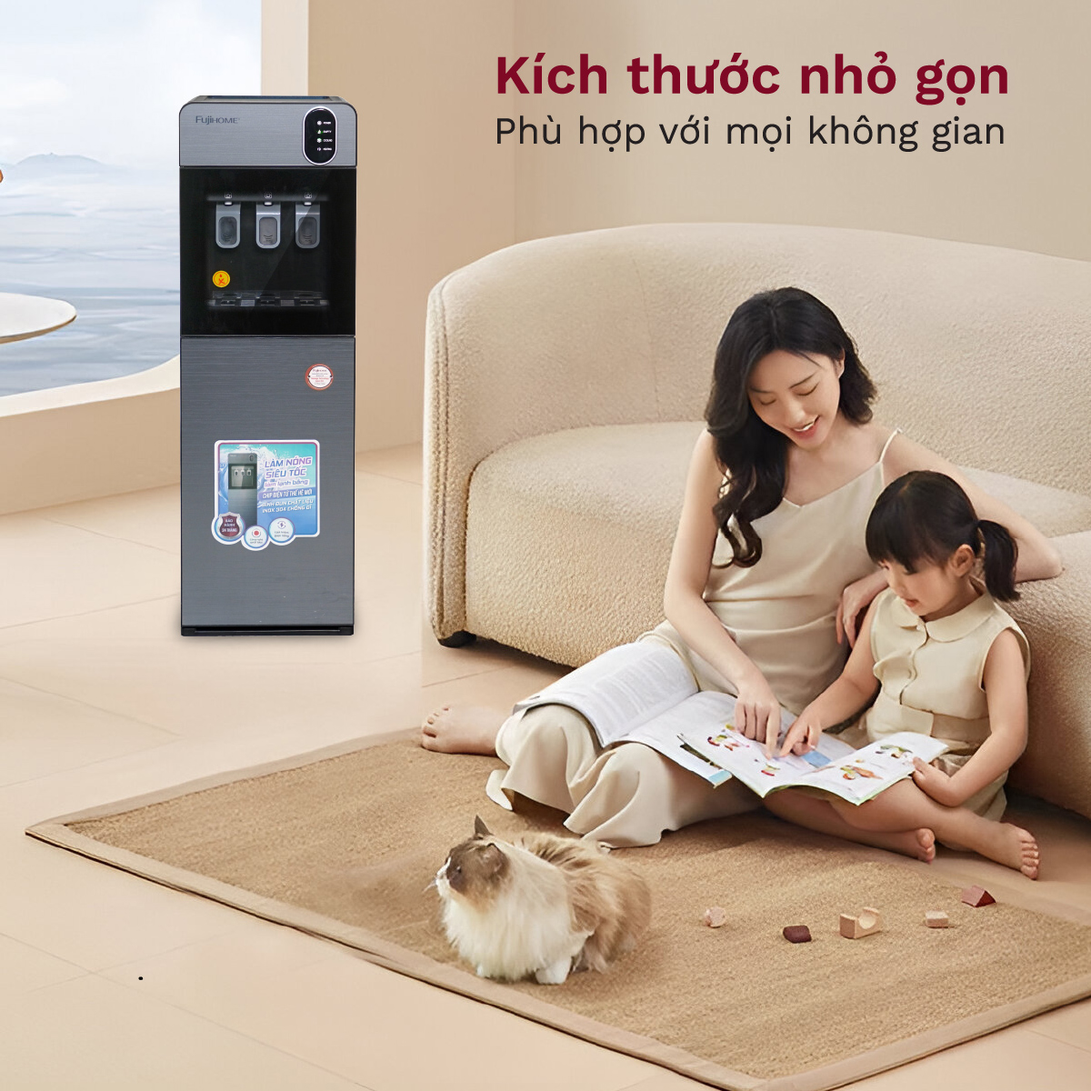 Mô tả Cây nước nóng lạnh FUJIHOME WD11ES bình âm, làm lạnh điện tử, 3 vòi riêng biệt, bảo hành toàn quốc - 5