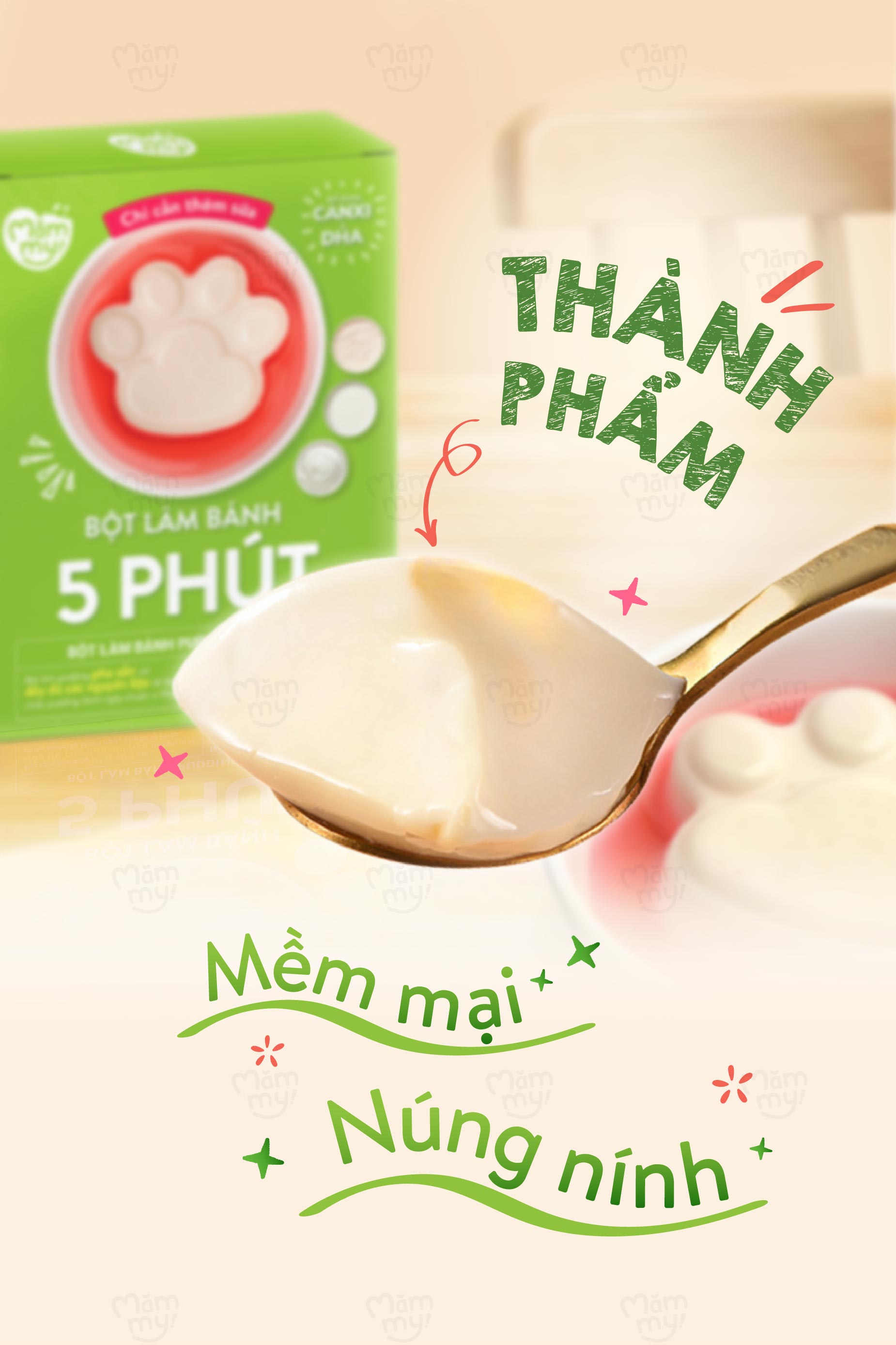 Mô tả Bột làm bánh Pudding chân gấu Mămmy làm bữa phụ cho bé chỉ 5 phút bổ sung vitamin, hỗ trọ tiêu hóa - 5