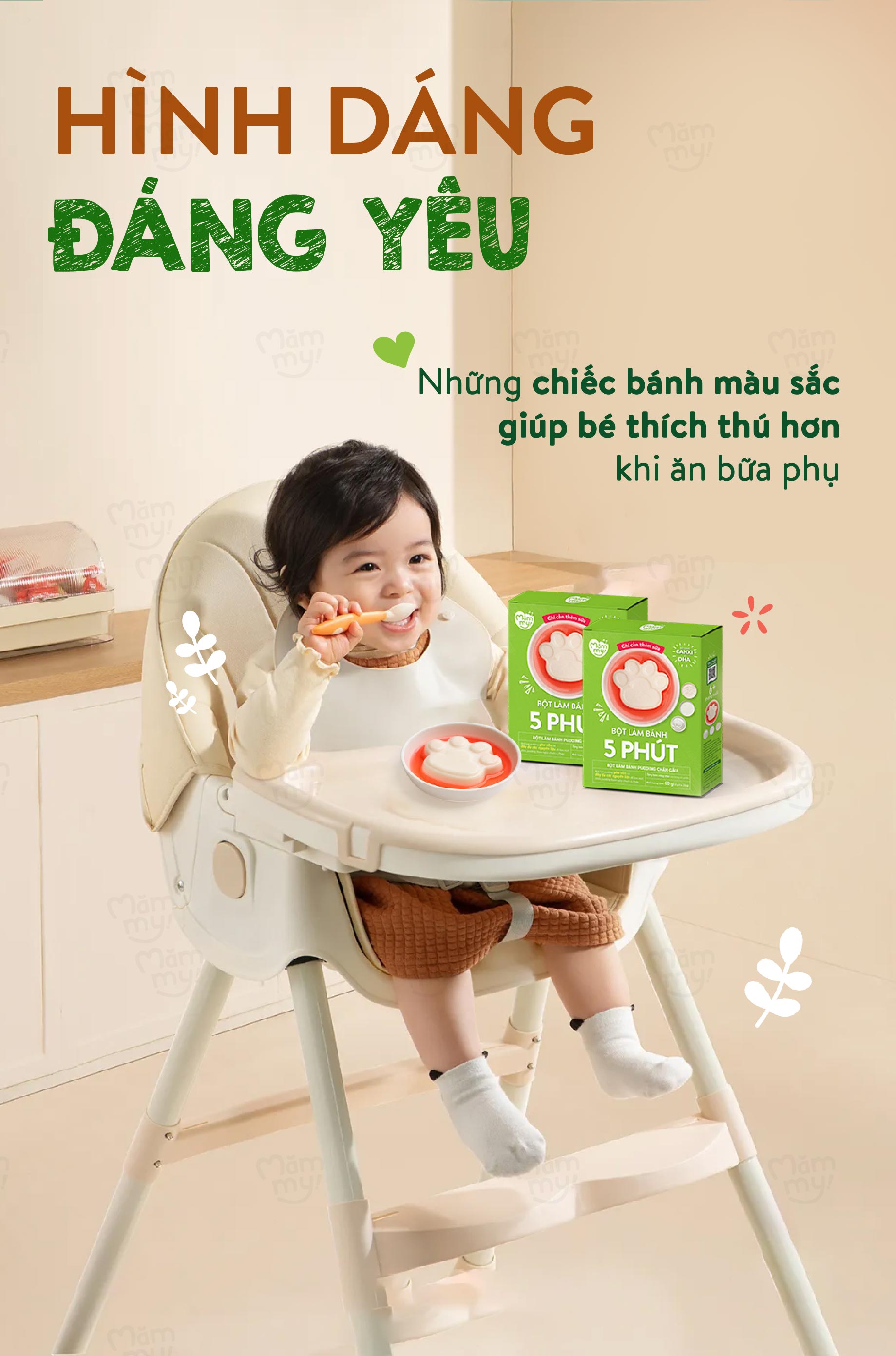 Mô tả Bột làm bánh Pudding chân gấu Mămmy làm bữa phụ cho bé chỉ 5 phút bổ sung vitamin, hỗ trọ tiêu hóa - 7