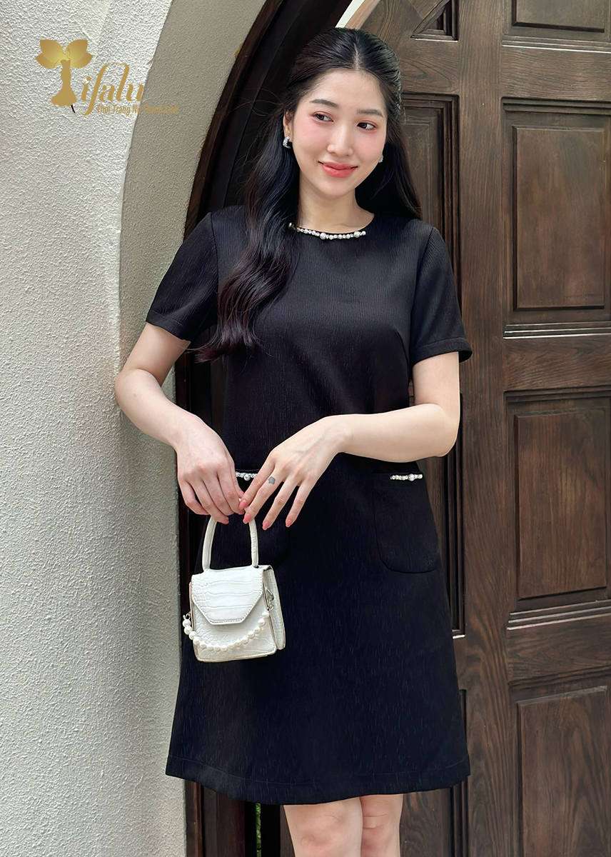 Mô tả Đầm suông, Đầm váy đen bigsize TIFALU - ZOL320BLK - 2
