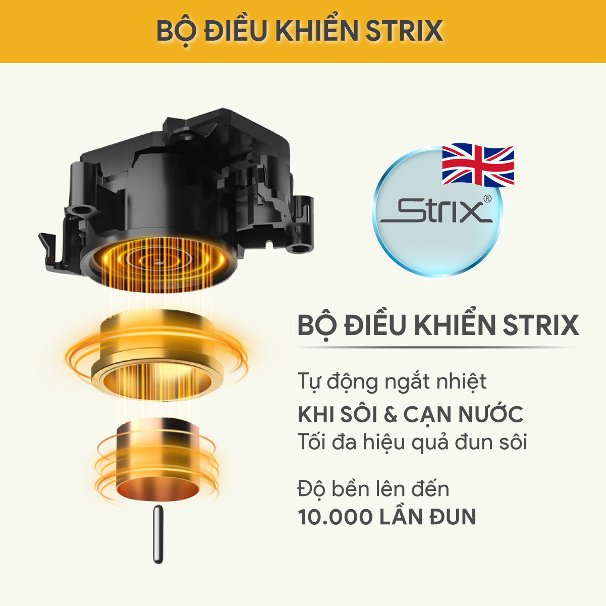 Mô tả Ấm Đun Nước 2 Lớp BlueStone KTB-3456 - 1,7L - 1800W - 4