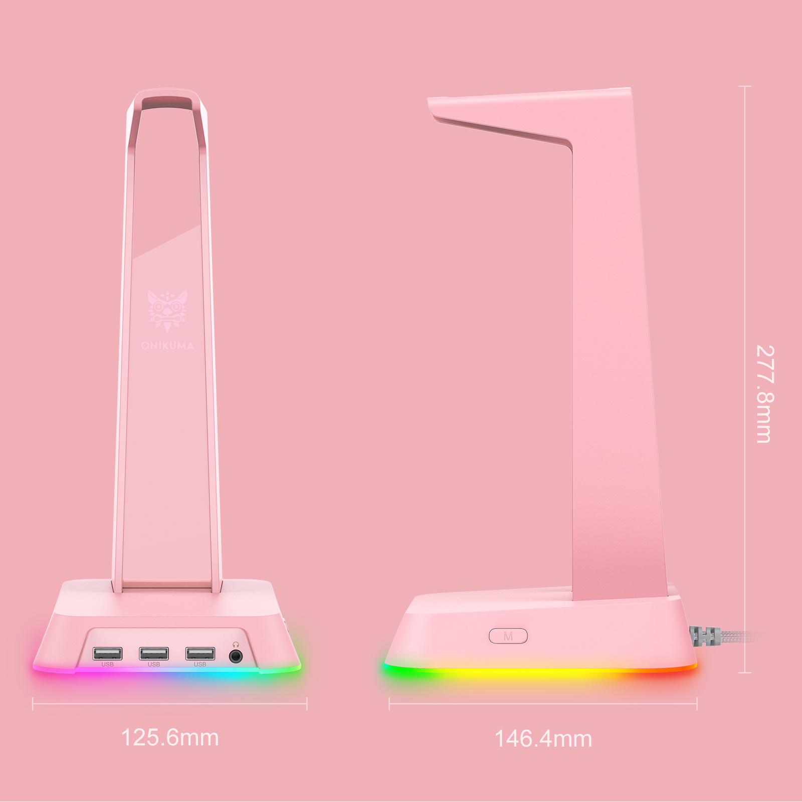 Mô tả Onikuma ST-2 Giá Đỡ Tai Nghe / Chân Đế - Đèn Rgb Tích Hợp 3 Cổng Usb + Jack 3.5mm - Hỗ Trợ Sạc Pin - 5