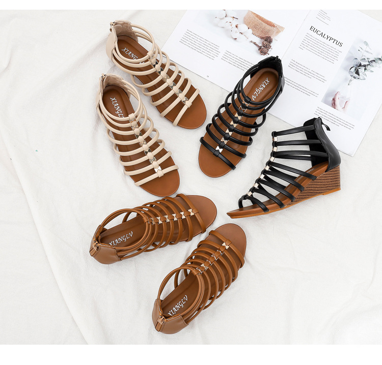 Giày Sandal Nữ Cao Có Đính Nơ MS-039 màu Be