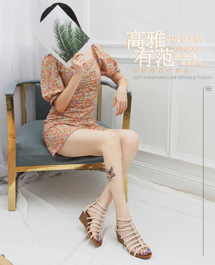 Sandal Nữ XIANGLV Đế Xuồng 5Cm Màu Be