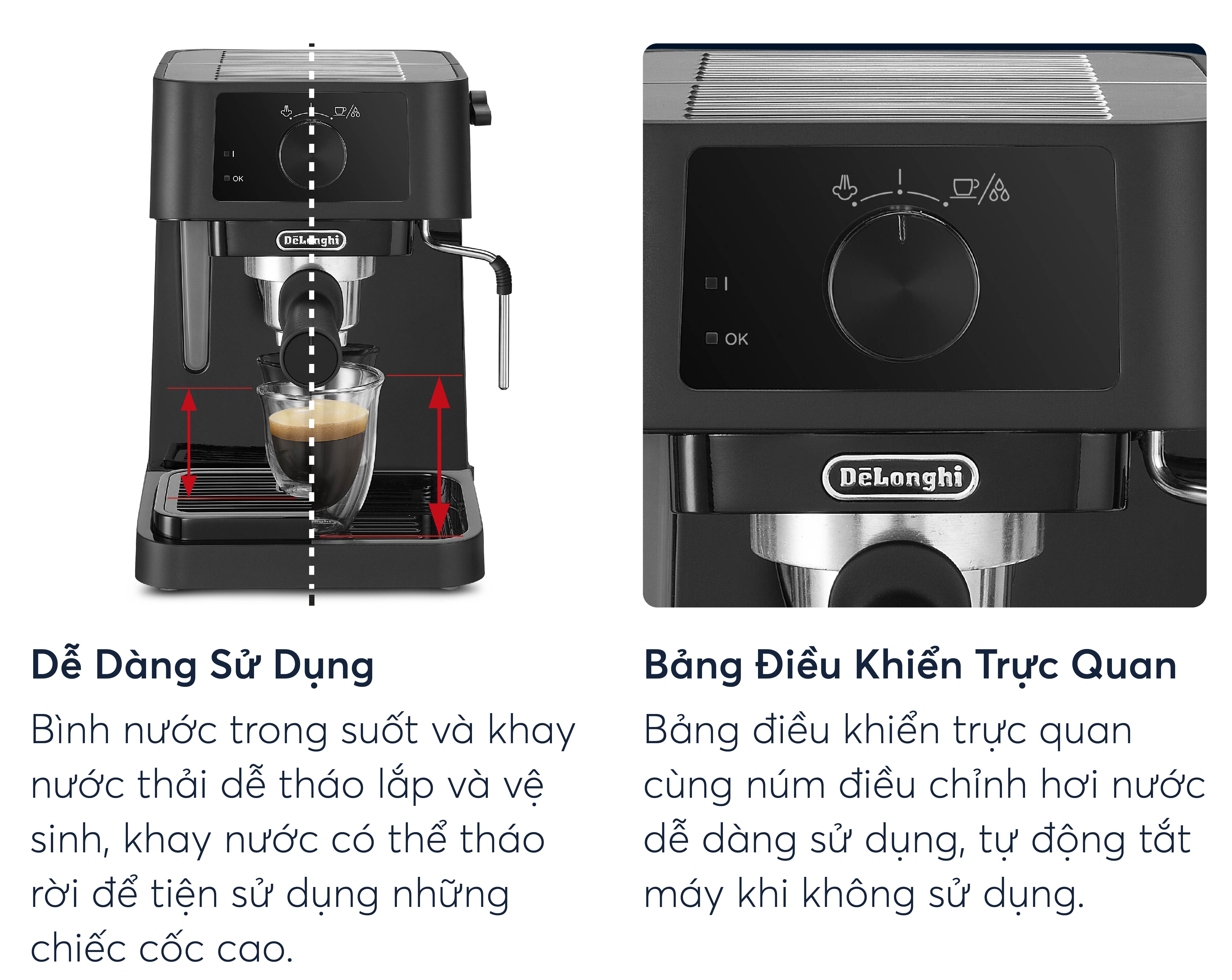 Máy pha cà phê Espresso DeLonghi Chính Hãng Bảo  hành 12 tháng