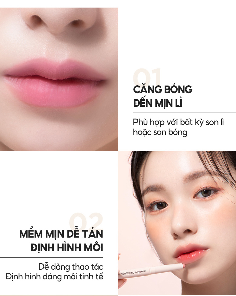 Mô tả Chì Kẻ Viền Môi Merzy Mood Over Smudging Lip Pencil 0.9g - 5