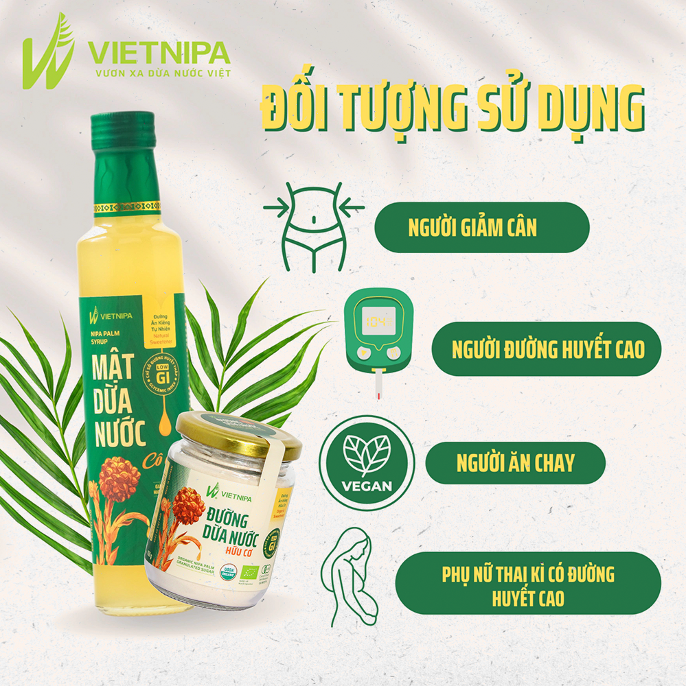 Mô tả Mật dừa nước cô đặc hữu cơ VIETNIPA dùng thay thế mật ong, mật mía, đường ăn kiêng - 5