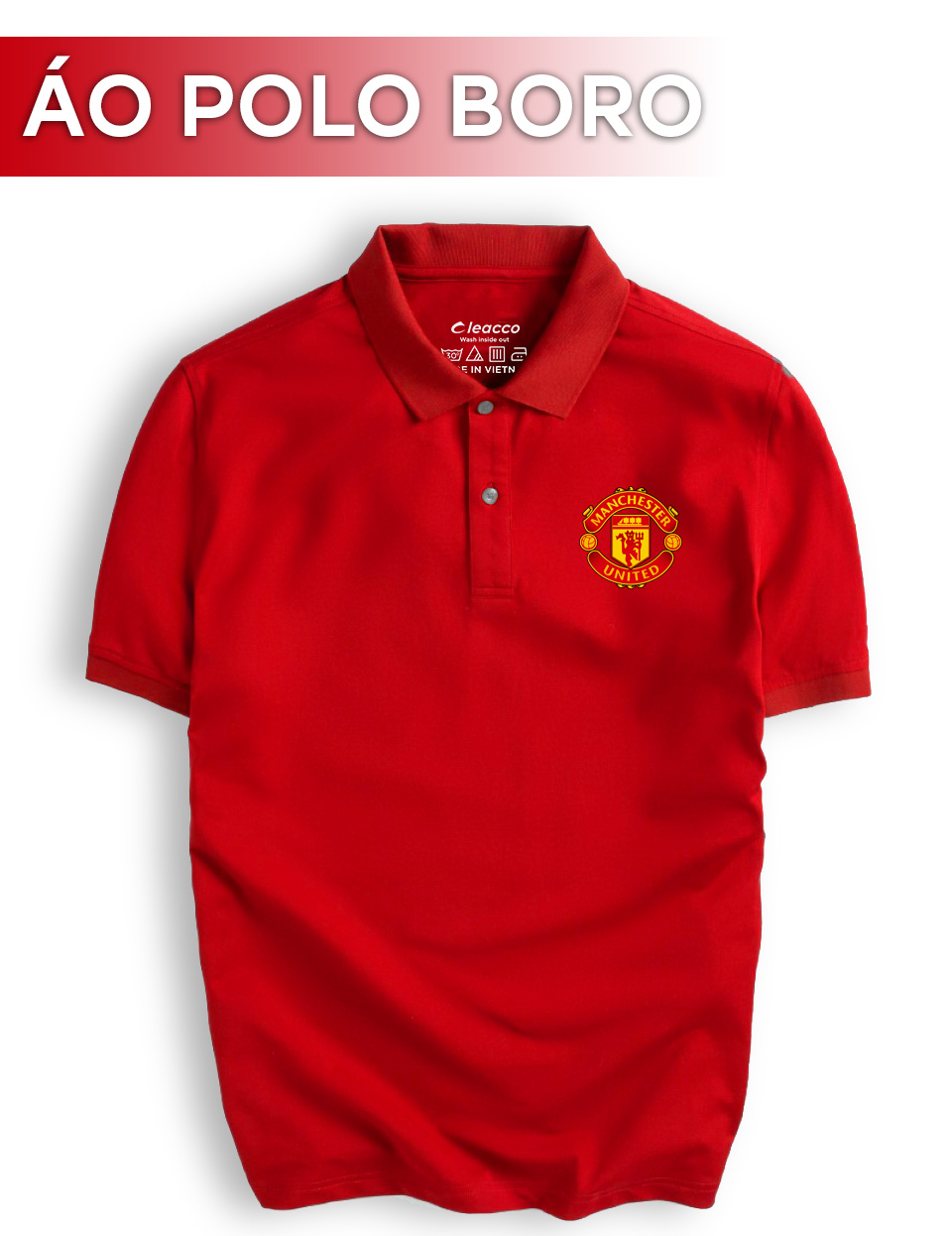 Mô tả Áo Polo Nam Siêu Ưu Đãi Áo Thun Polo Cổ Bẻ Chất Liệu Vải Poly Thái Giữ Form Dáng Cleacco Man United Boro Sport - 1