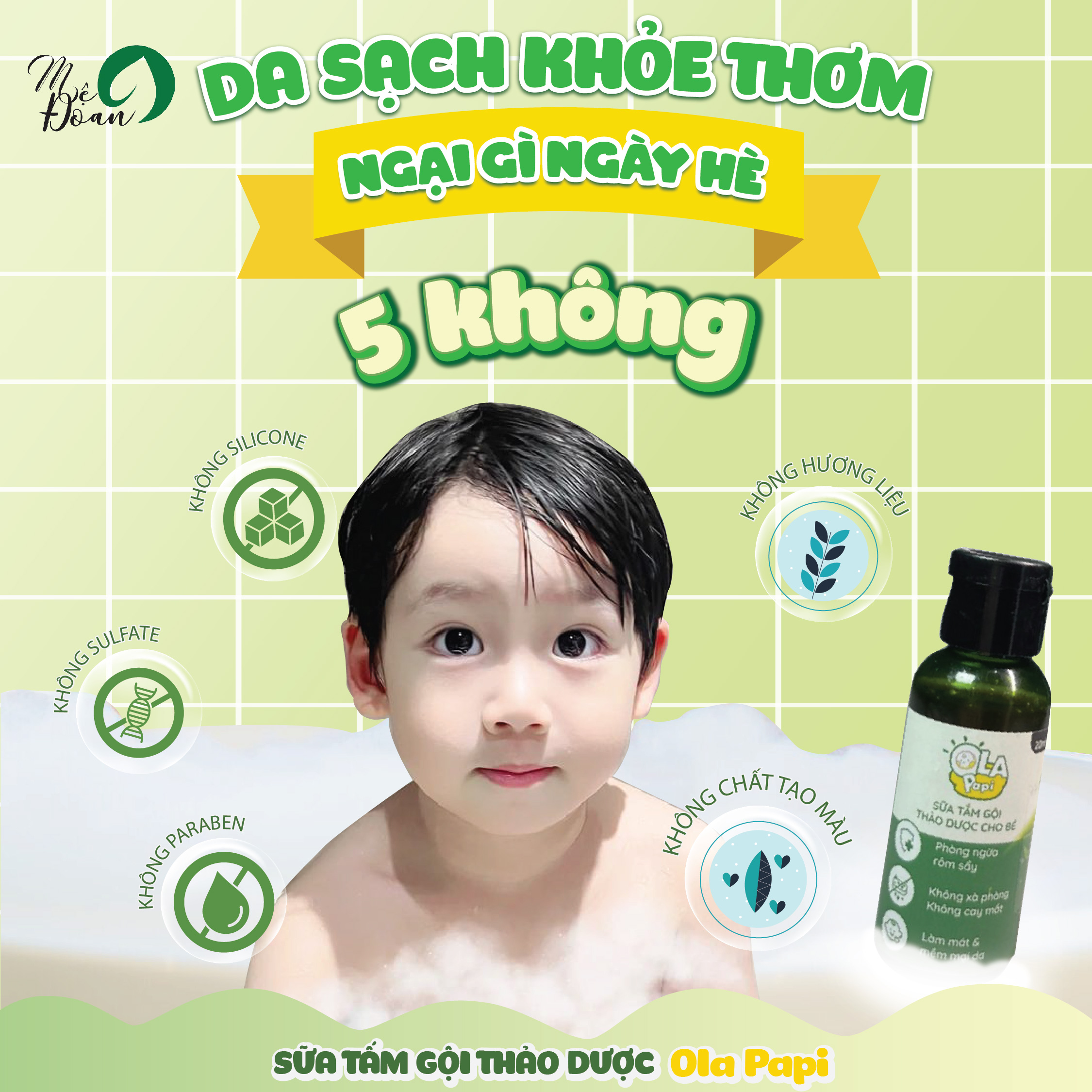 Mô tả Sữa tắm gội cho bé Mệ Đoan phòng ngừa rôm sảy, các vấn đề về da 200ml - 2