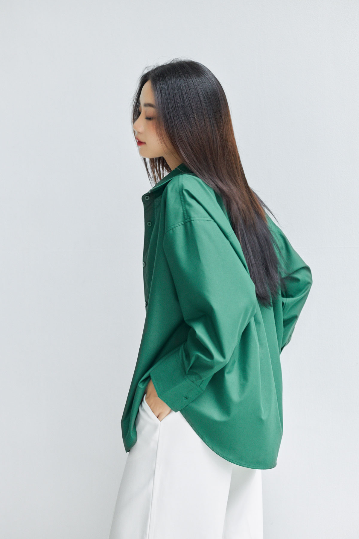 Áo sơ mi nữ GILLEE dáng oversized thanh lịch