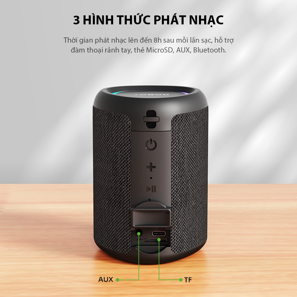 Mô tả Loa Bluetooth Mini VIVAN RB120 Công Suất 5W Đèn Led RGB Hỗ Trợ Kết Nối Thẻ Nhớ - Hàng Chính Hãng - 1