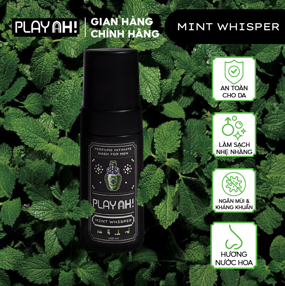 Bọt Dung Dịch Vệ Sinh Nam PlayAh! Mint Whisper