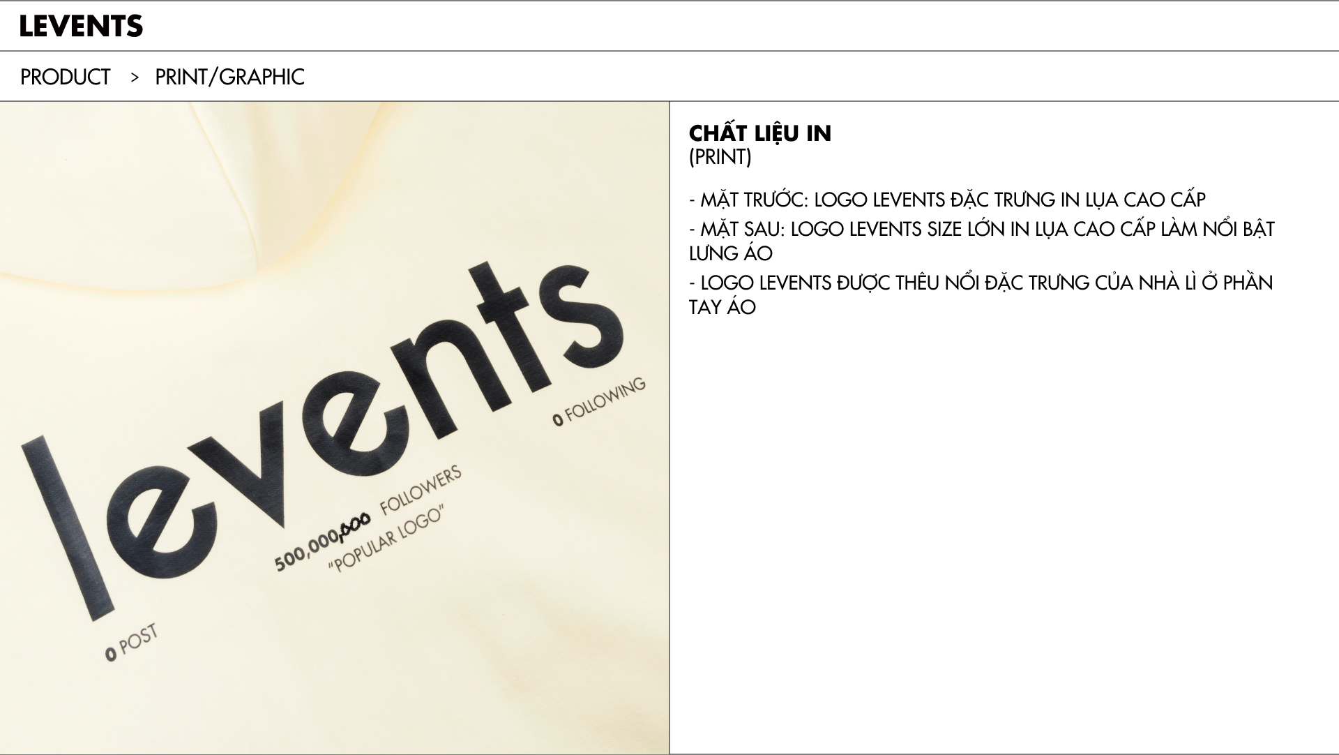 Áo Hoodie Levents Popular Logo 2.0/ Cream Shopee Việt Nam