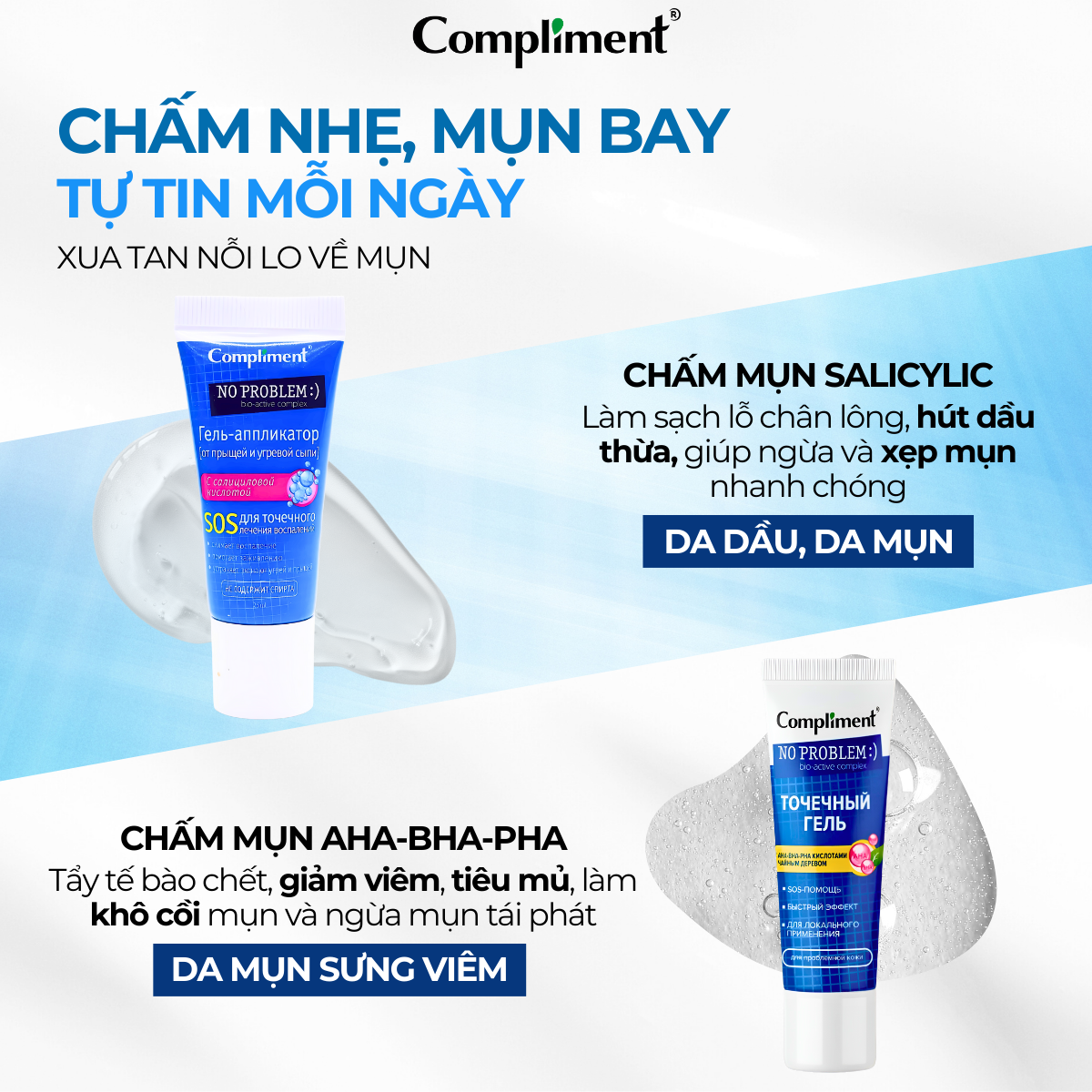 Mô tả Gel Chấm Mụn Compliment - Sạch Mụn, Giảm Thâm, Kiềm Dầu 25ml - 1